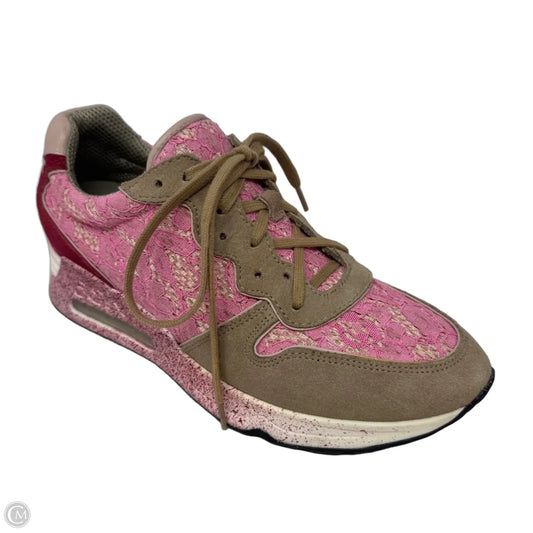 Floral Lace Sneakers By Ash In Pink & Tan, Size: 9 (39)