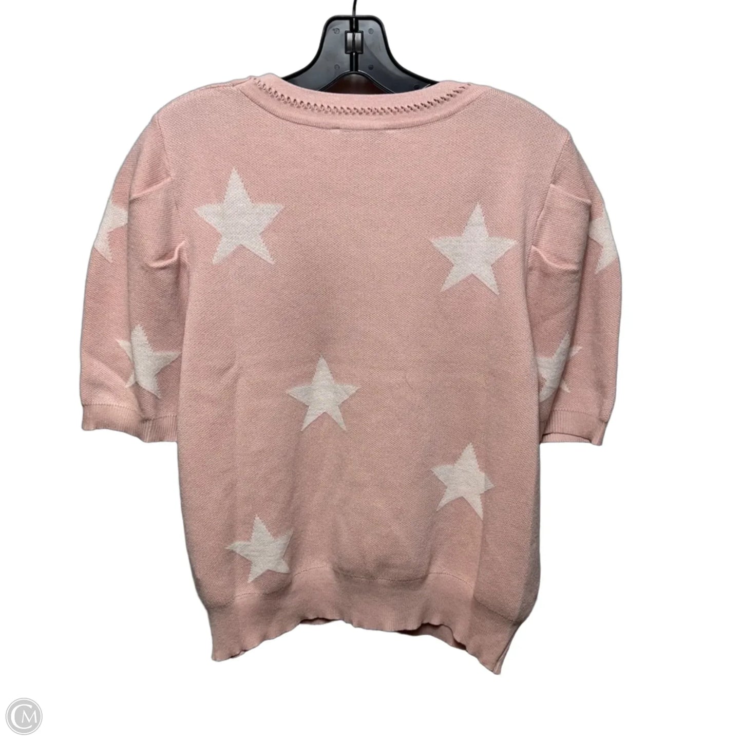 Sweater Short Sleeve By Nanette By Nanette Lepore In Pink & White, Size: Xl