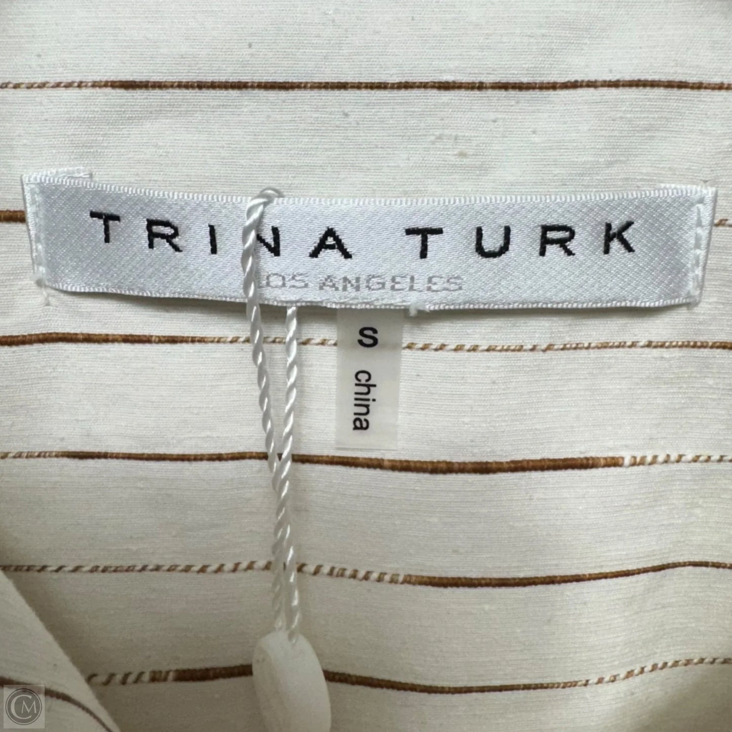 Litsa Silk Blend Button-Up Shirt By Trina Turk In Striped Pattern, Size: S