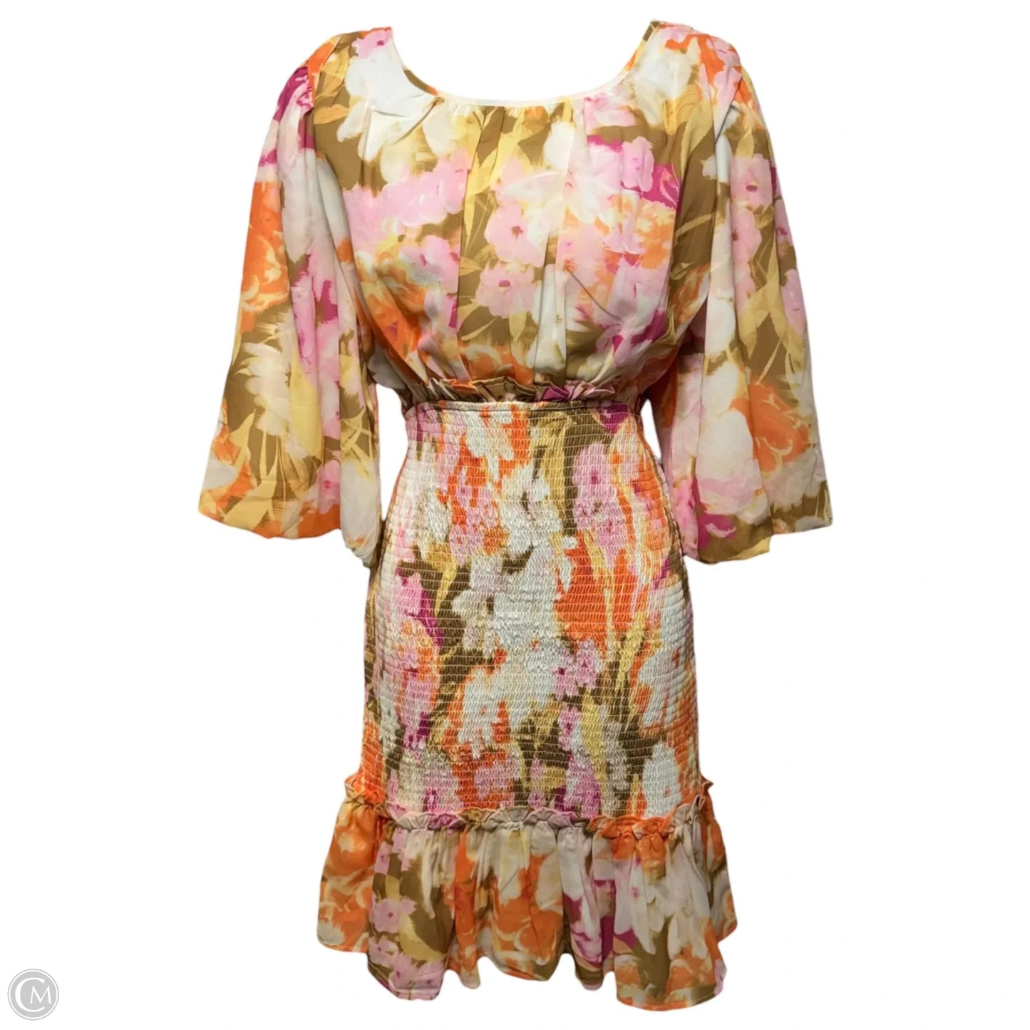 Spring Floral Smocked Mini Dress By Rachel Parcell In Floral Print, Size: S