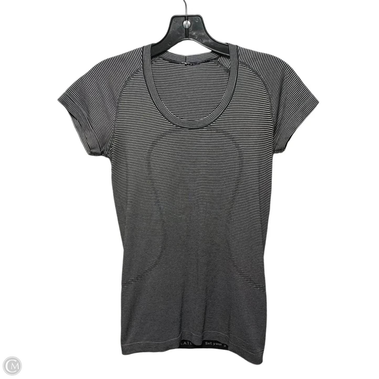 Athletic Top Short Sleeve By Lululemon In Striped Pattern, Size: 6