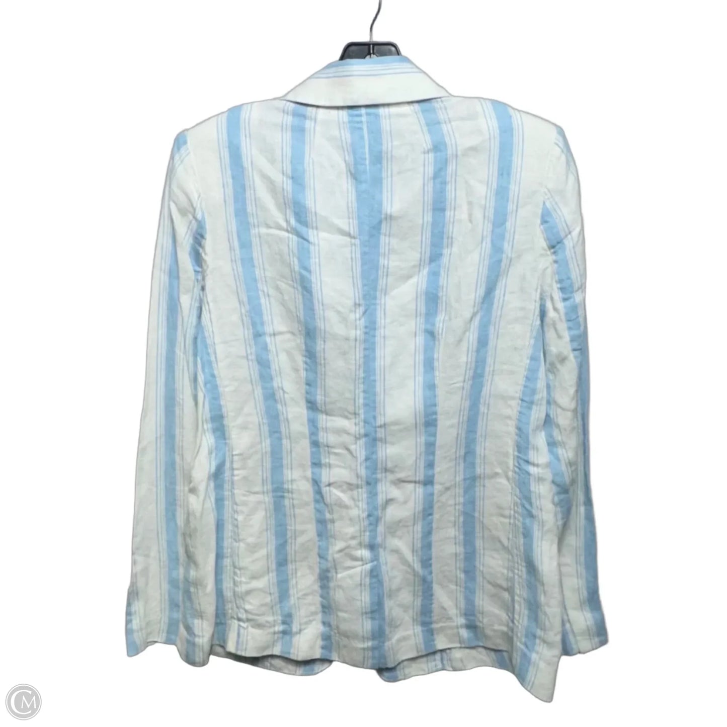 Linen Blazer By Frame In Striped Pattern, Size: 4
