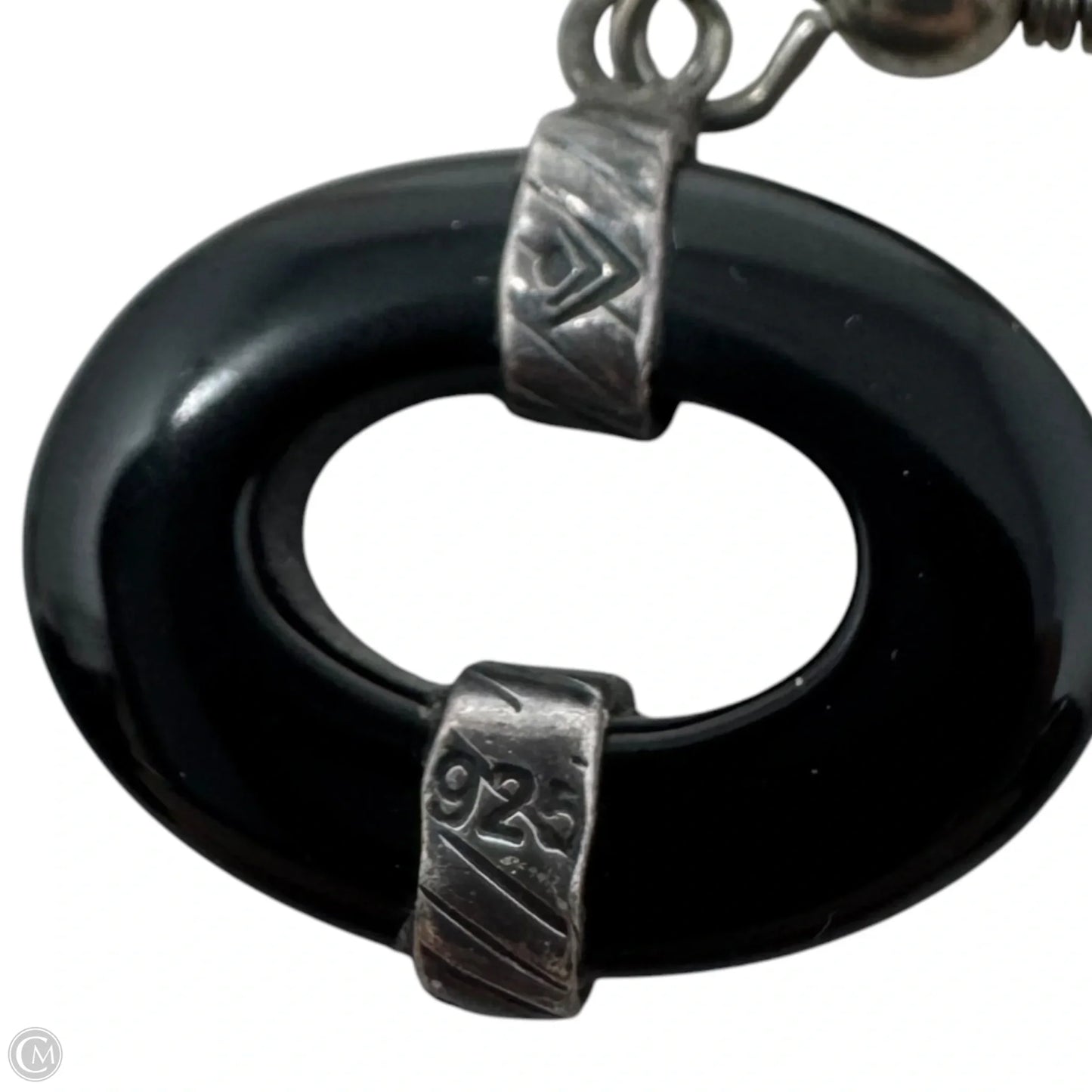 Black Oval Sterling Silver Dangle Earrings By Silpada