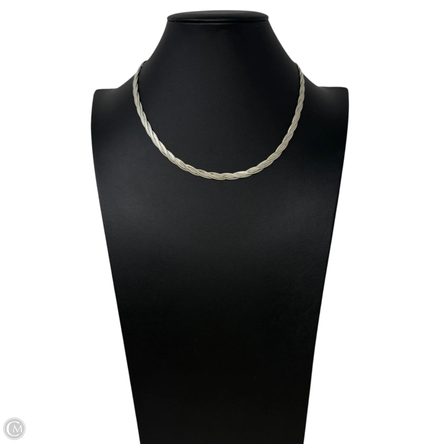 Italian Sterling Silver Braided Herringbone Chain Necklace By Aurafin