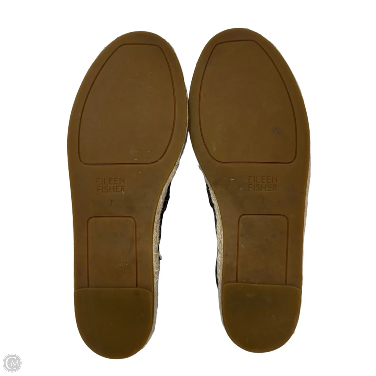 Leather Espadrille Shoes Flats By Eileen Fisher In Black, Size: 7