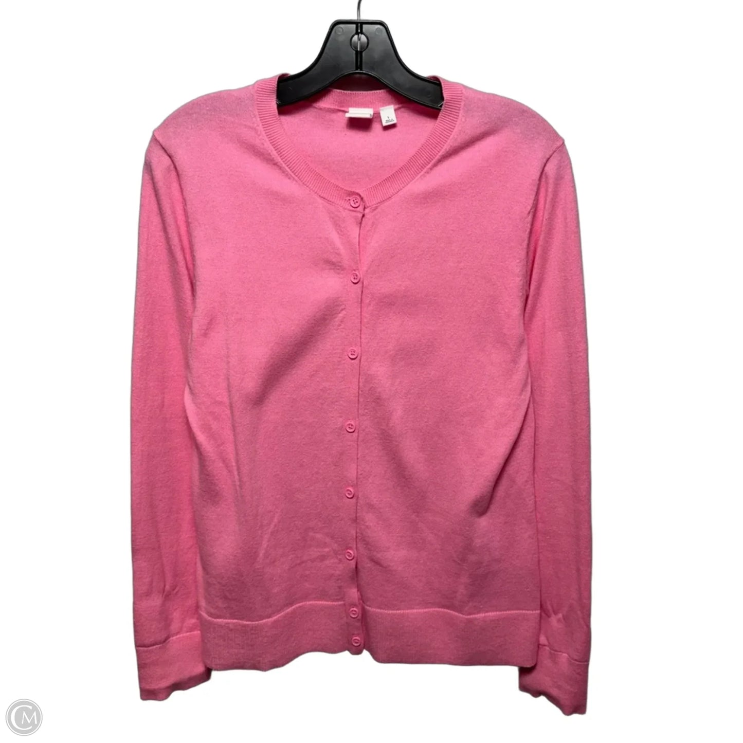 Cotton Sweater Cardigan By Gap In Pink, Size: L