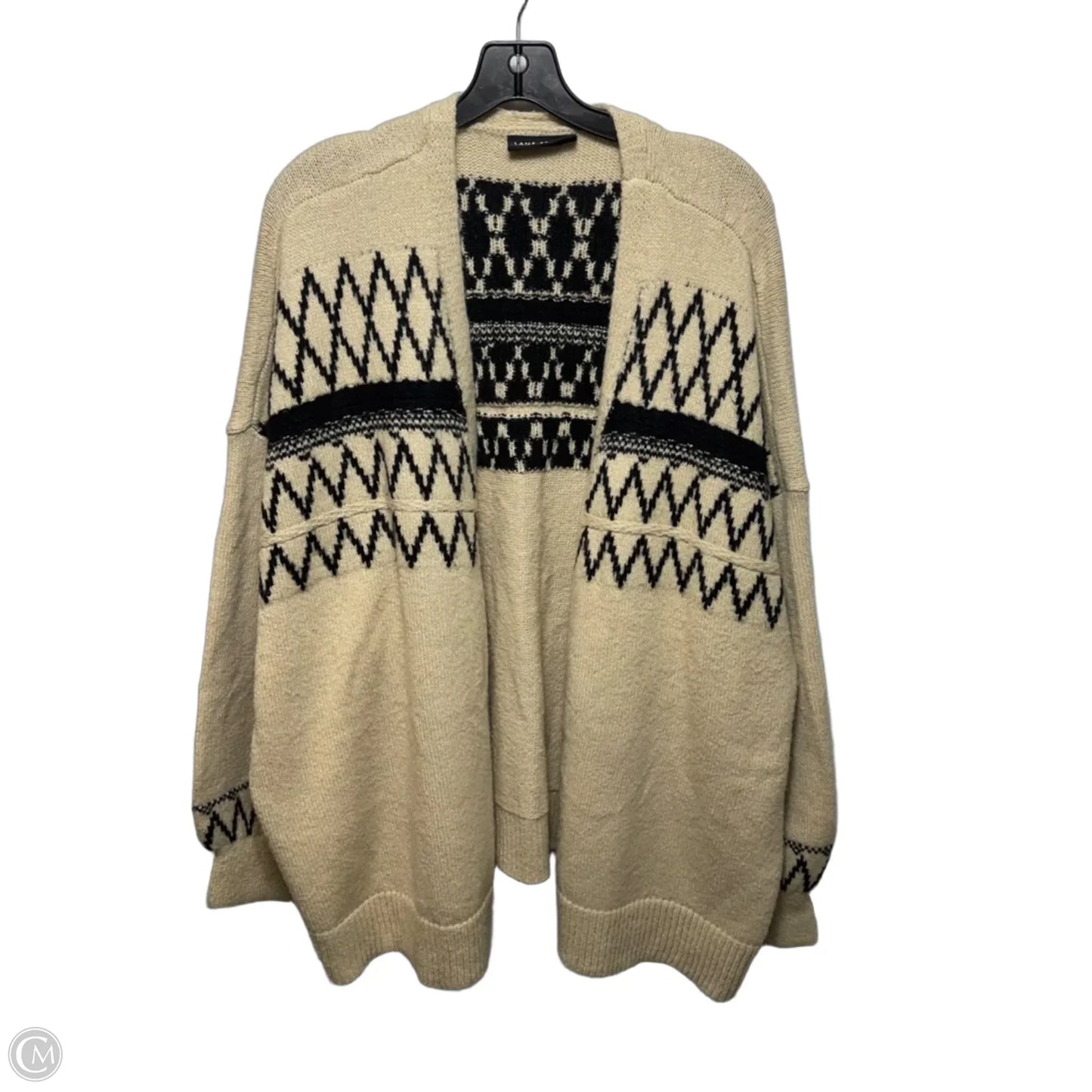 Sweater Cardigan By Lane Bryant In Black & Tan, Size: 26/28