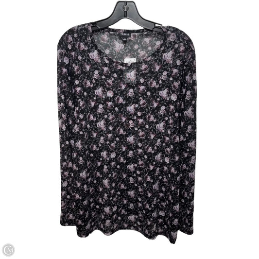 Mesh Top Long Sleeve By Torrid In Floral Print, Size: 3x