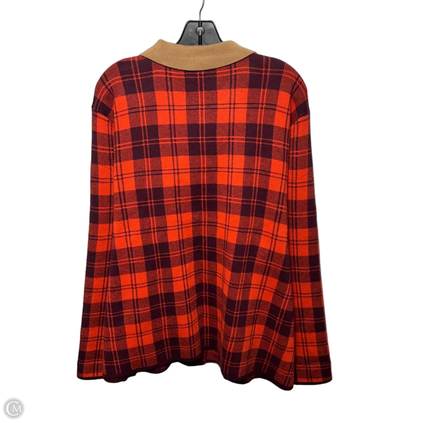 Sweater Cardigan By Lane Bryant In Plaid Pattern, Size: 22/24