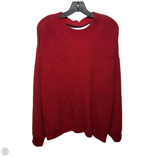 Open Back Sweater By Almost Famous In Red, Size: 3x