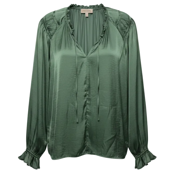 Satin Tie-Neck Blouse By Philosophy In Green, Size: 3X