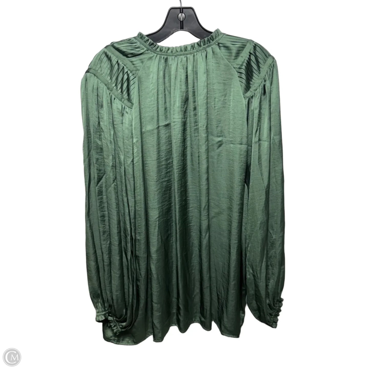 Satin Tie-Neck Blouse By Philosophy In Green, Size: 3X