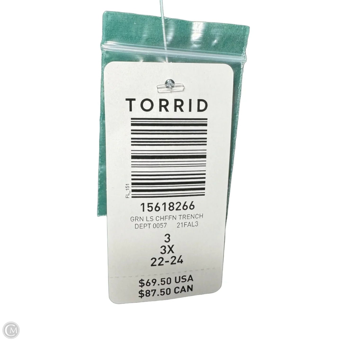 Trench Dress Casual Maxi By Torrid In Green, Size: 3x