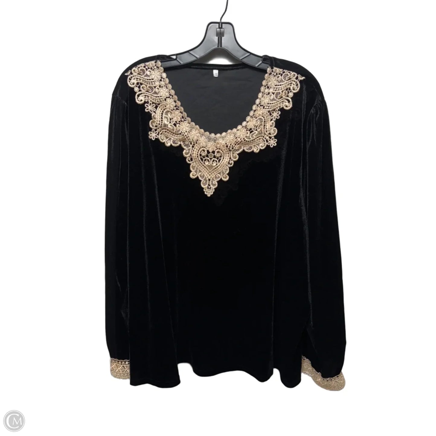 Top Long Sleeve In Black, Size: 5X