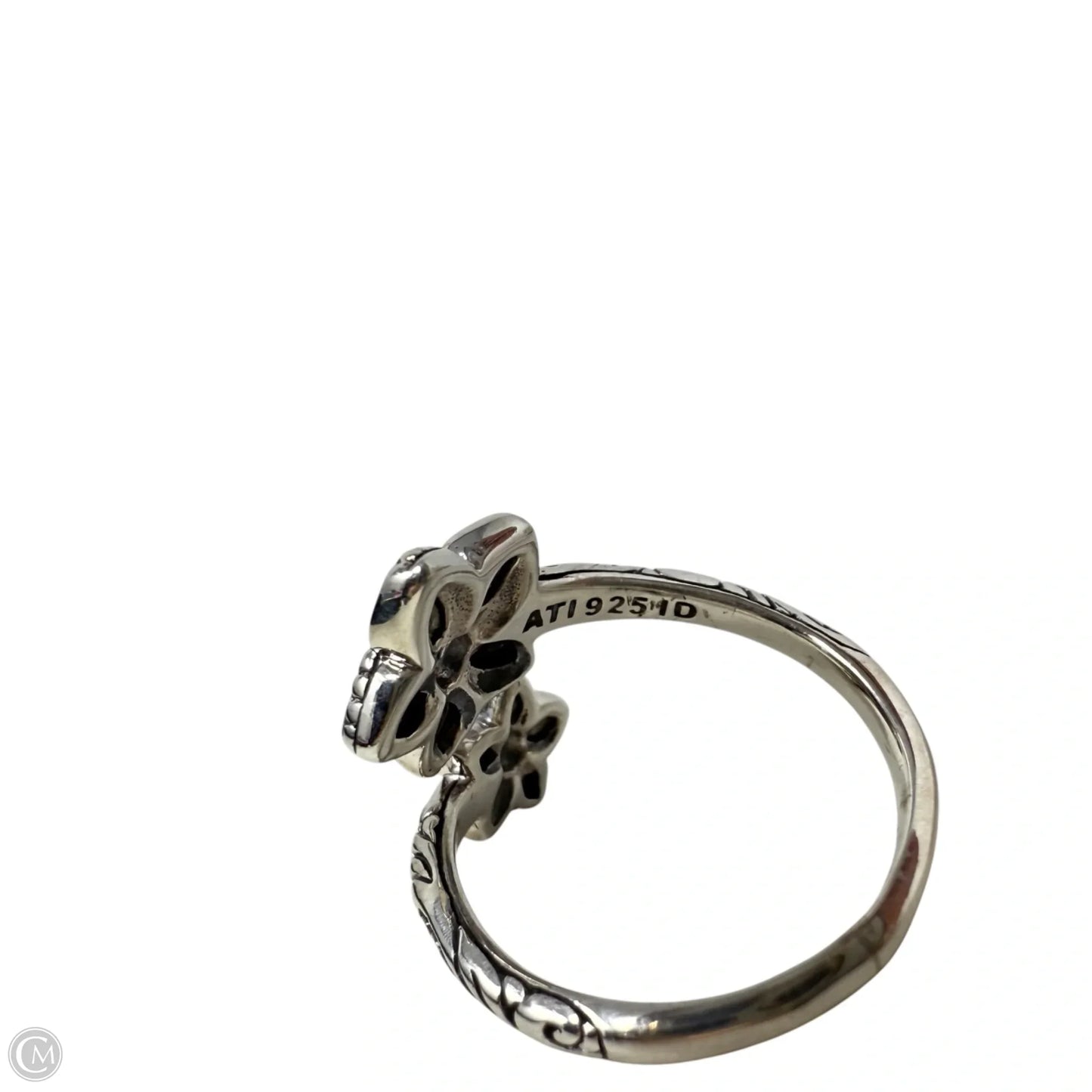 Sterling Silver & Mother Of Pearl Double Flower Bypass Ring By Annika Witt, Size: 7