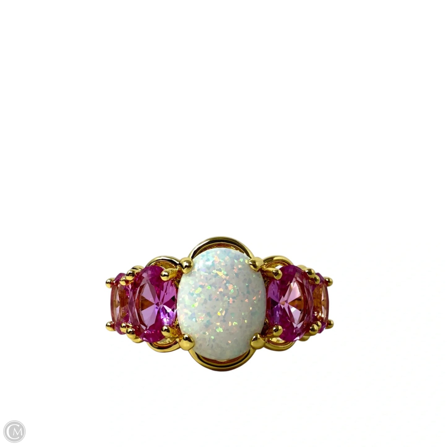 Brass, Pink Stone & Opal Ring By PAJ, Size: 7