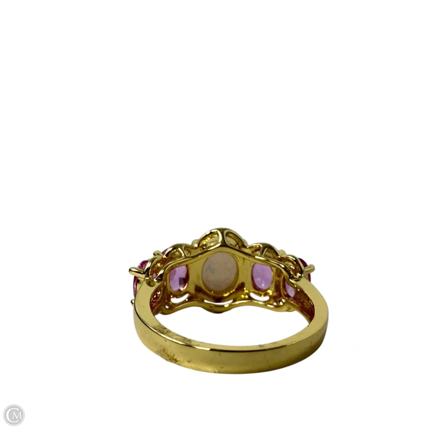 Brass, Pink Stone & Opal Ring By PAJ, Size: 7