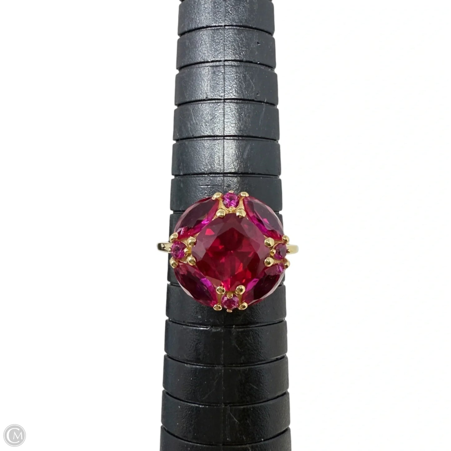 Ruby Tone Brass Cocktail Ring By YS Gems, Size: 7