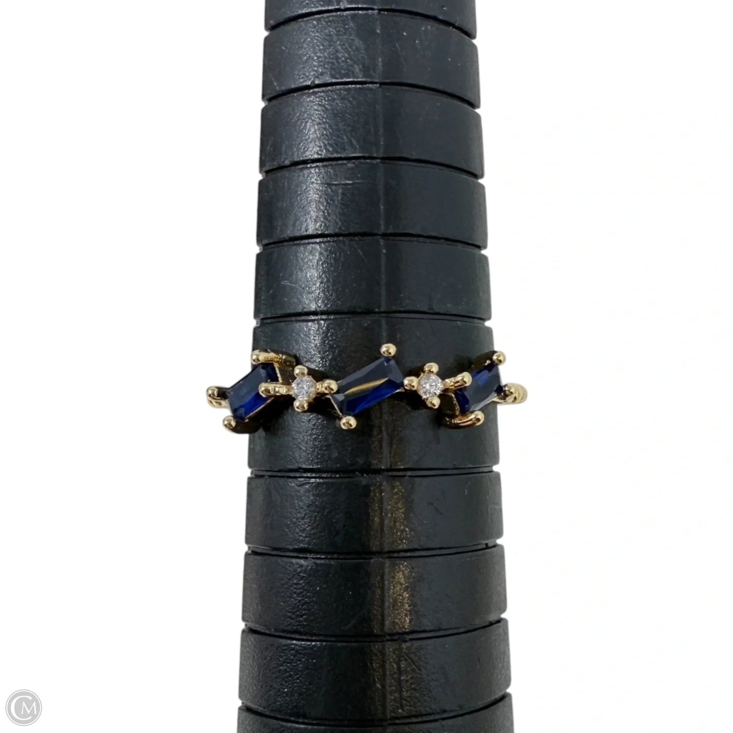 Blue & Clear Stone Adjustable Ring
