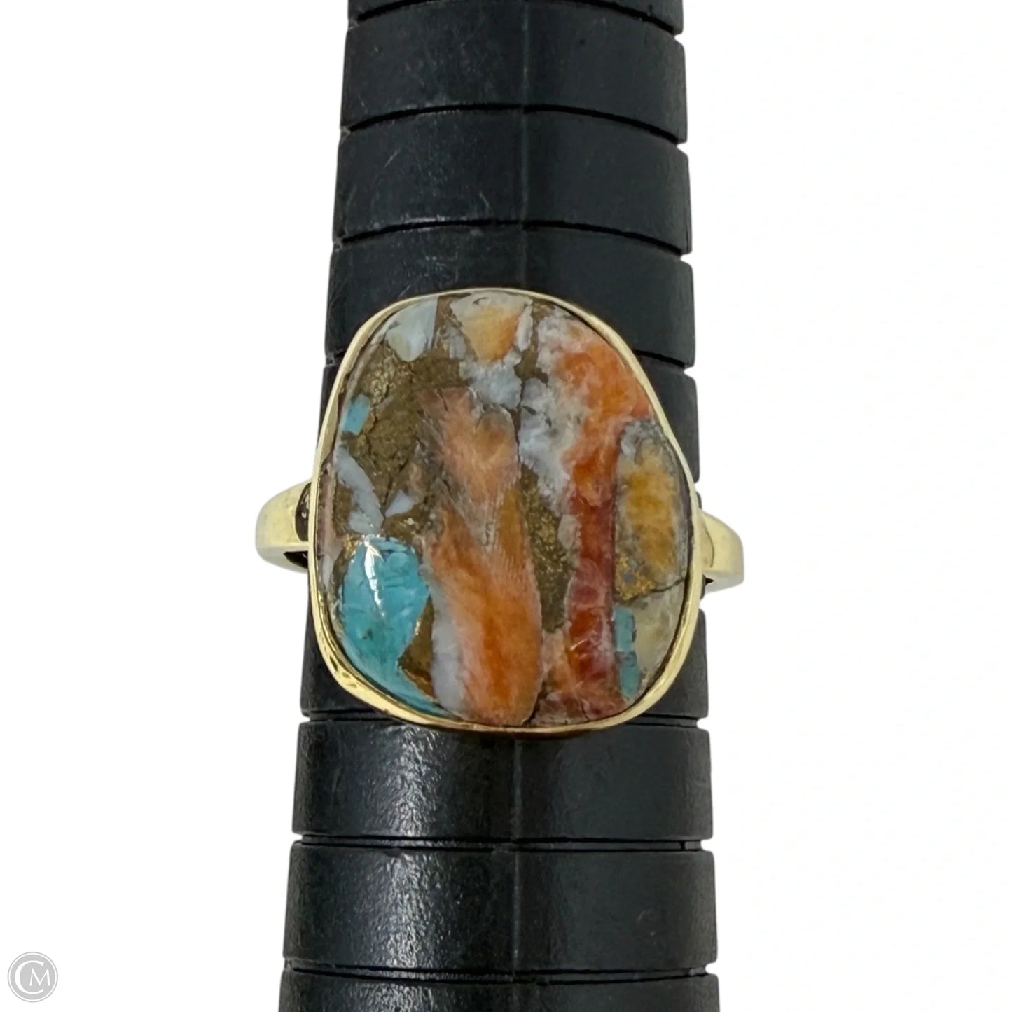 Brass & Oyster Copper Turquoise Ring By YS Gems, Size: 7