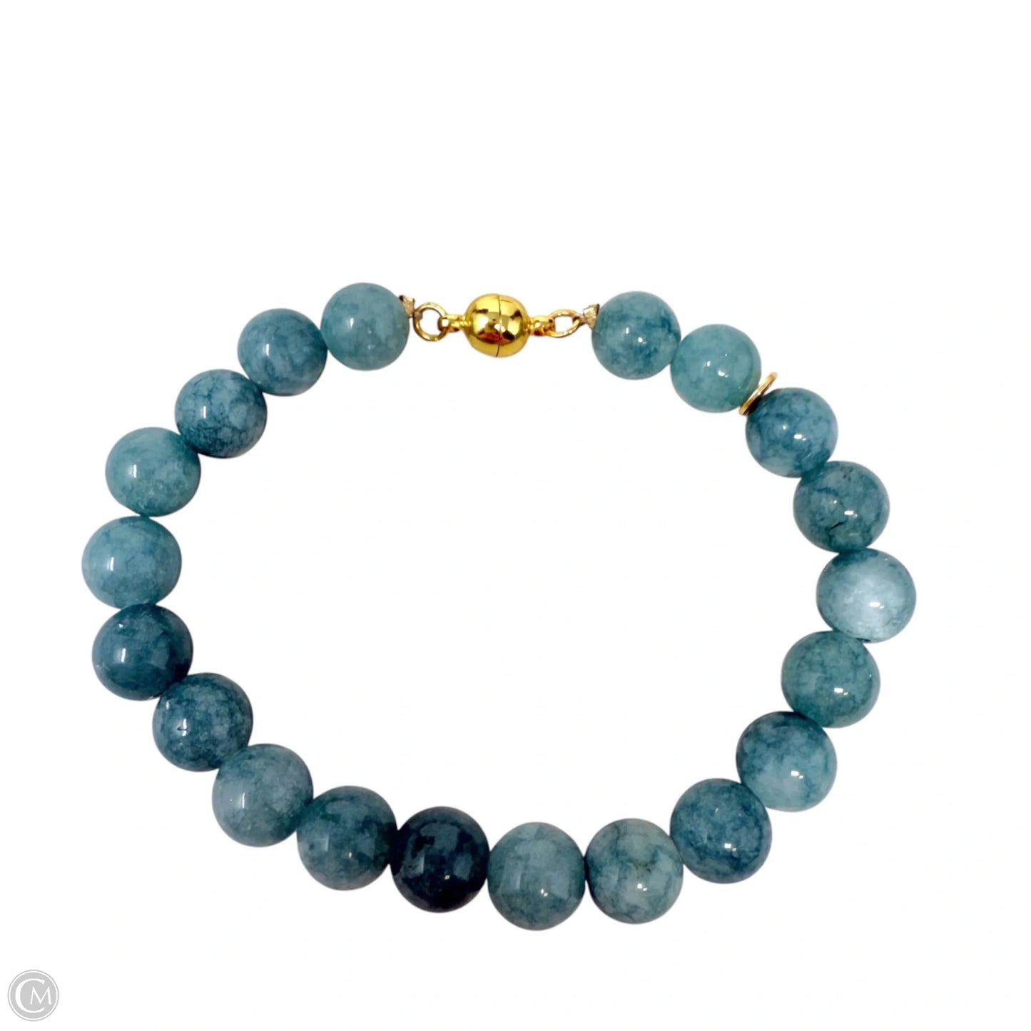 Teal Beaded Bracelet With Magnetic Clasp