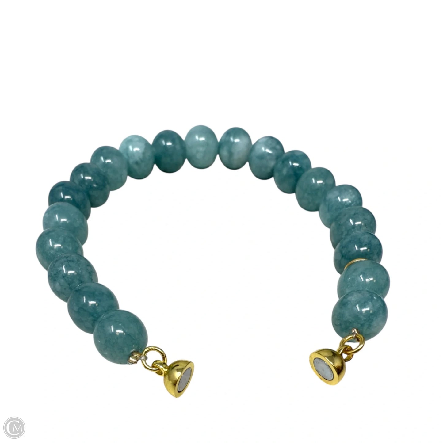 Teal Beaded Bracelet With Magnetic Clasp