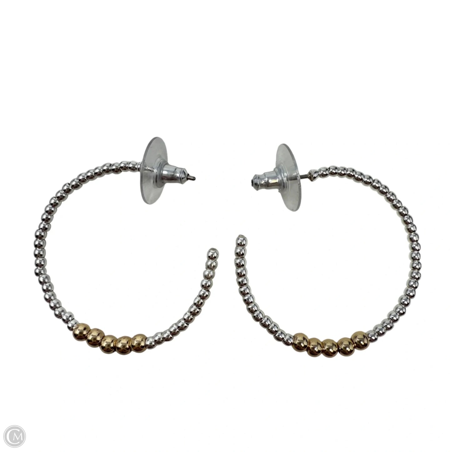 Two Tone Ball Beaded Hoop Earrings