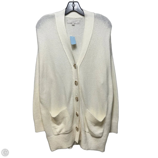 Sweater Cardigan By Loft In Cream, Size: Sp