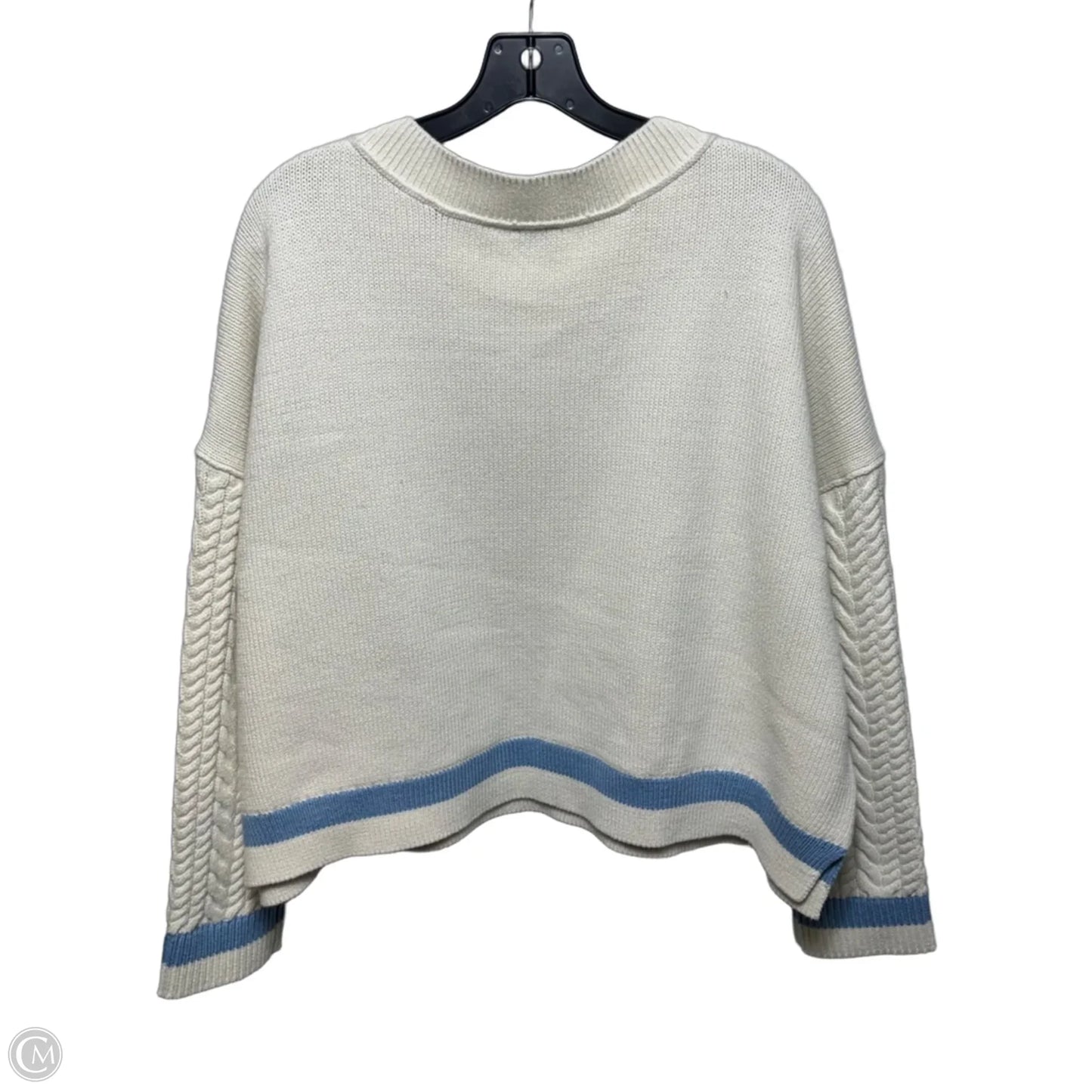Graphic Cable-Knit Sweater By Maeve In Ivory Pattern, Size: L