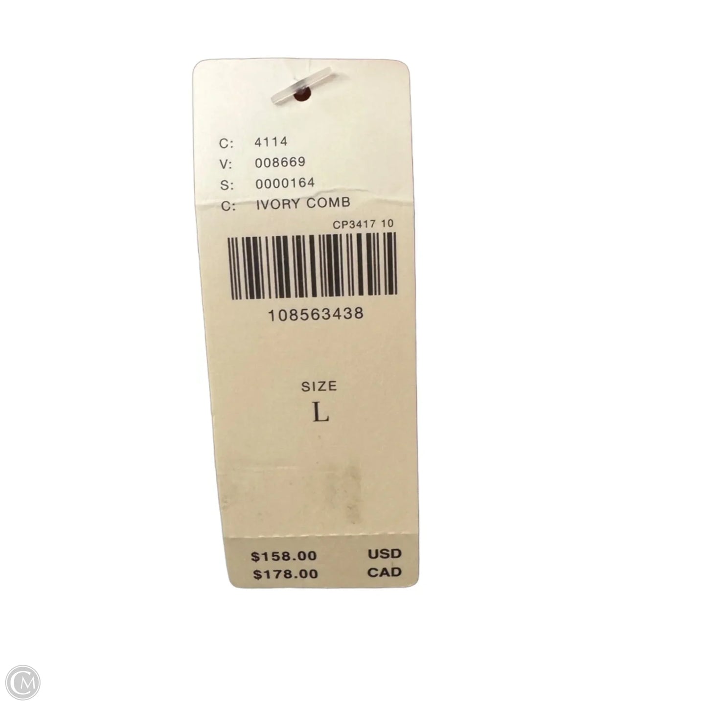 Graphic Cable-Knit Sweater By Maeve In Ivory Pattern, Size: L