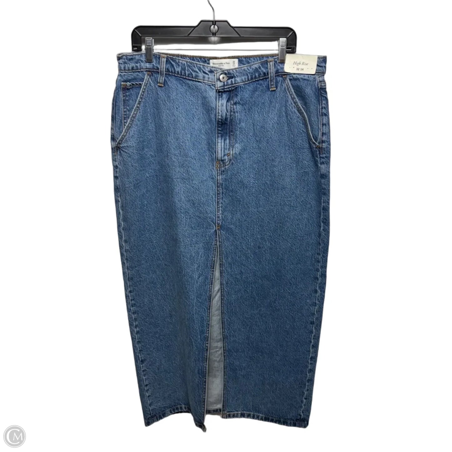 High Rise Skirt Maxi By Abercrombie And Fitch In Blue Denim, Size: 14/32