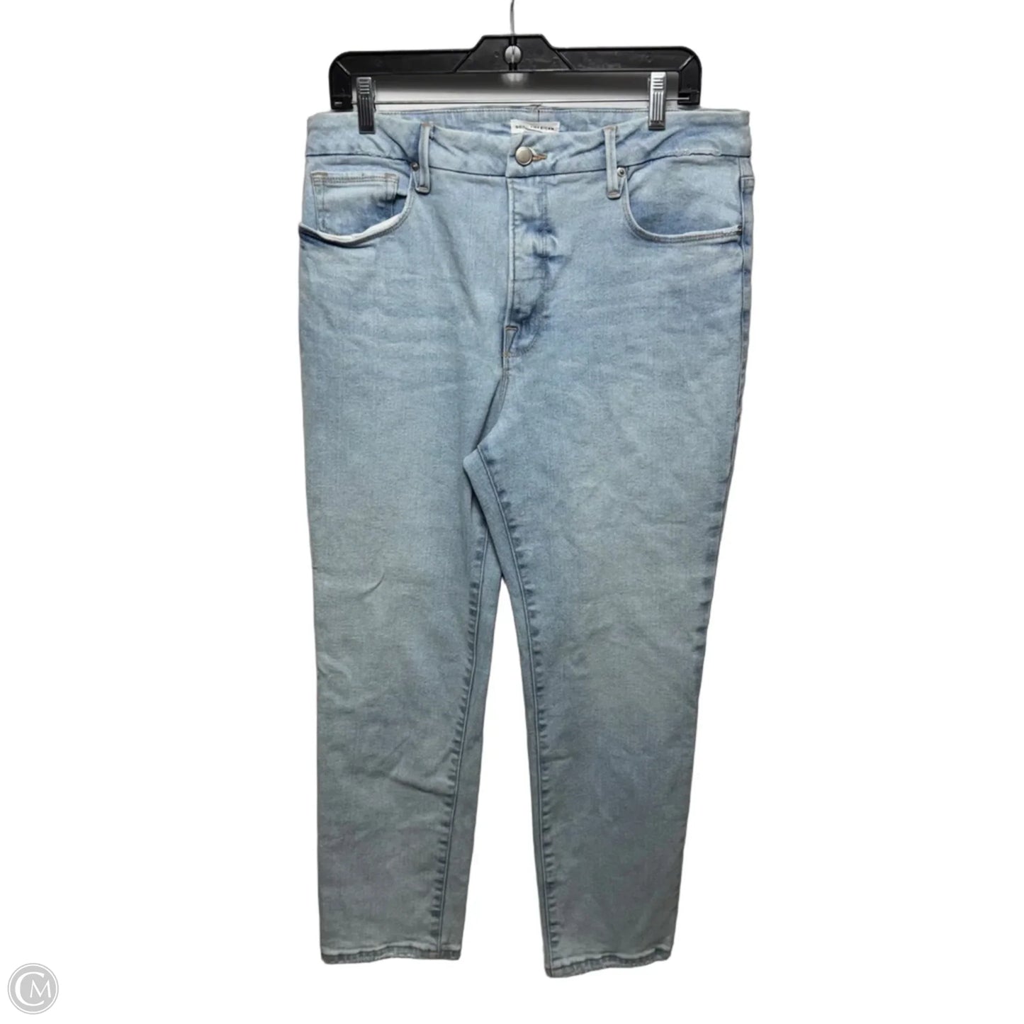Jeans Straight By Good American In Blue Denim, Size: 14/32