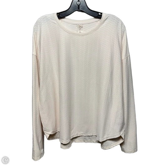 Textured Athletic Top Long Sleeve Crewneck By Calia In Peach, Size: Xxl