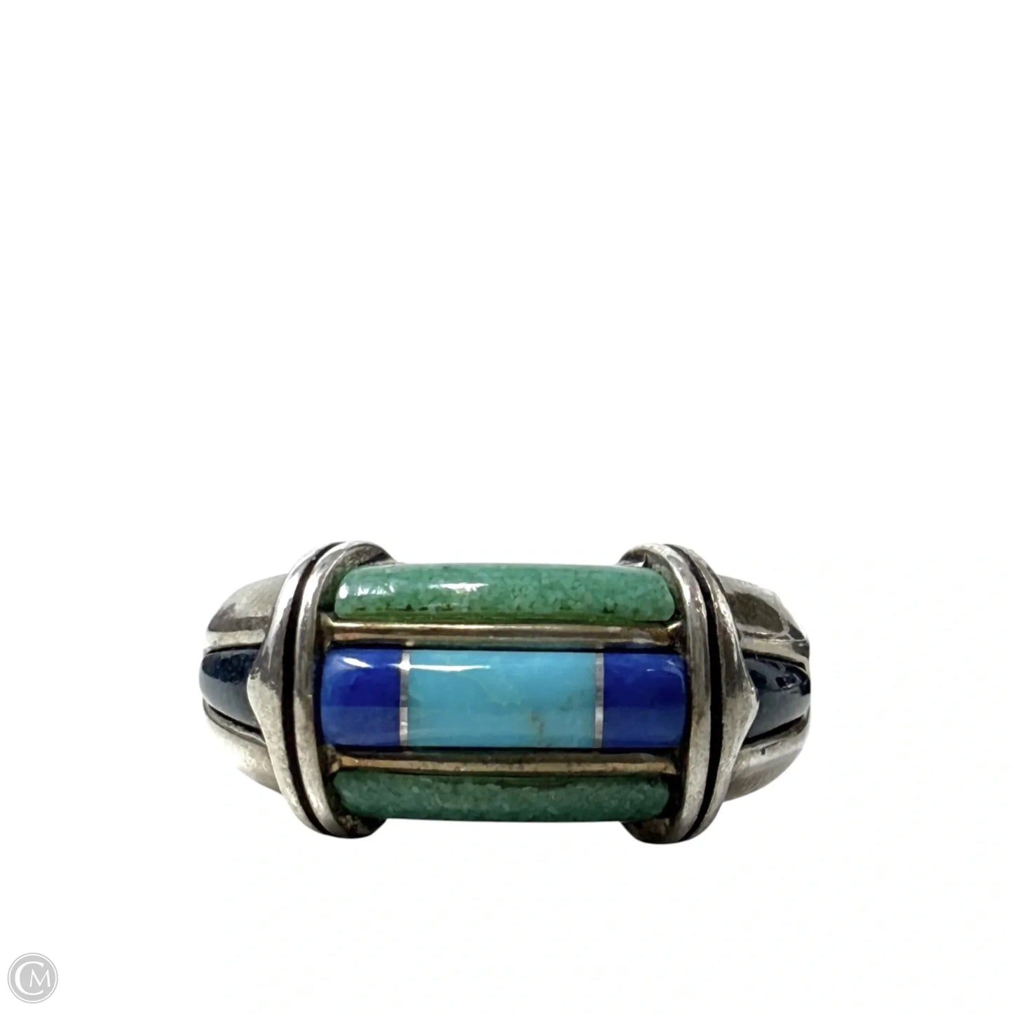 Sterling Silver, Lapis & Turquoise Inlay Ring By Carrolyn Pollack, Size: 10