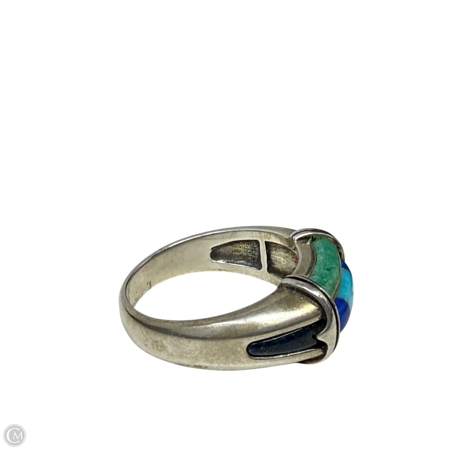 Sterling Silver, Lapis & Turquoise Inlay Ring By Carrolyn Pollack, Size: 10