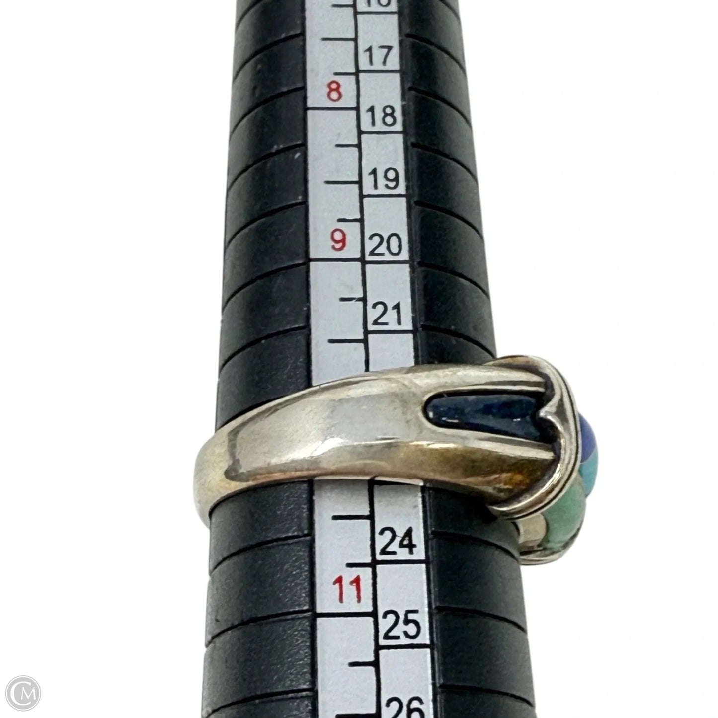 Sterling Silver, Lapis & Turquoise Inlay Ring By Carrolyn Pollack, Size: 10