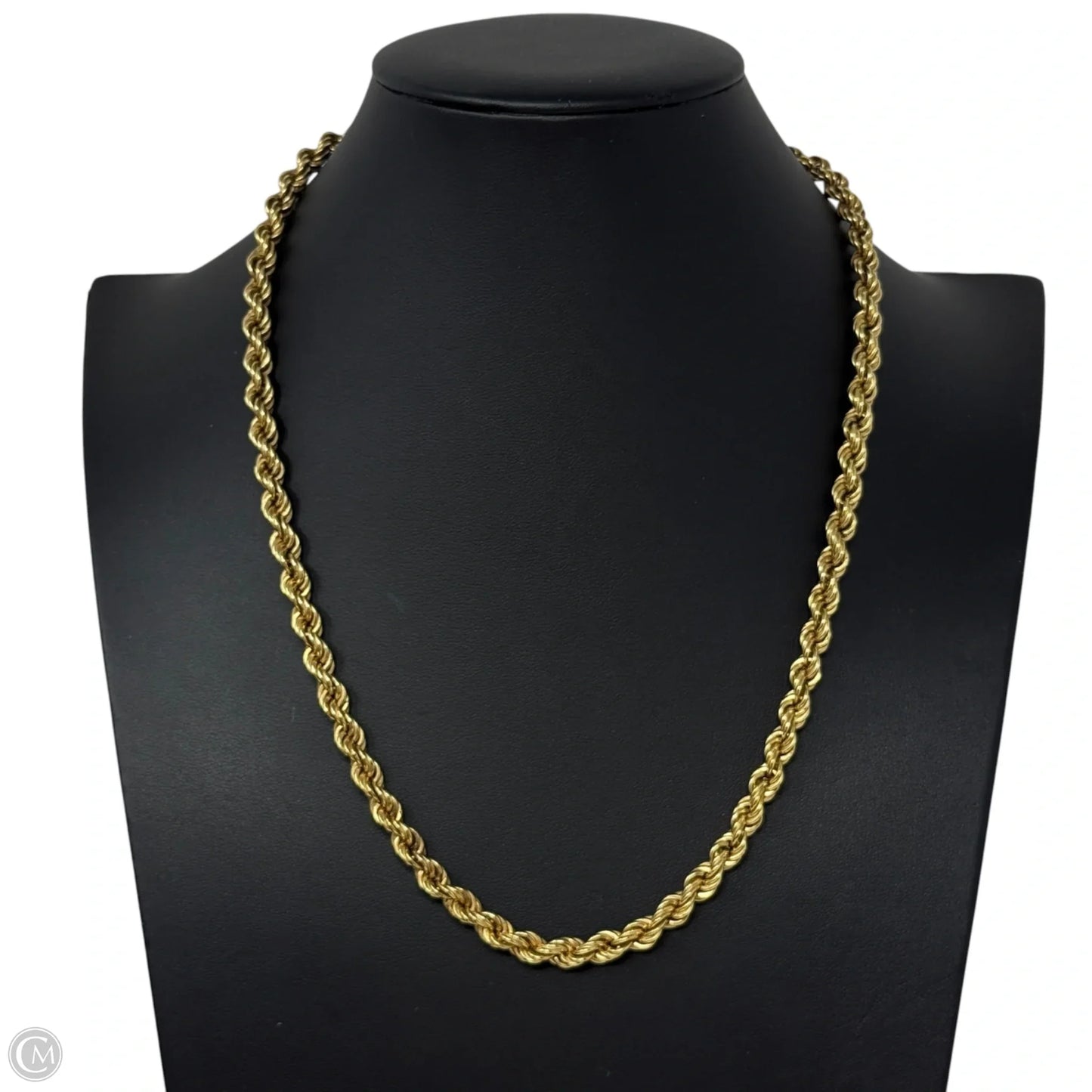 Italian Gold Over Sterling Silver Rope Chain Necklace  By Cmc