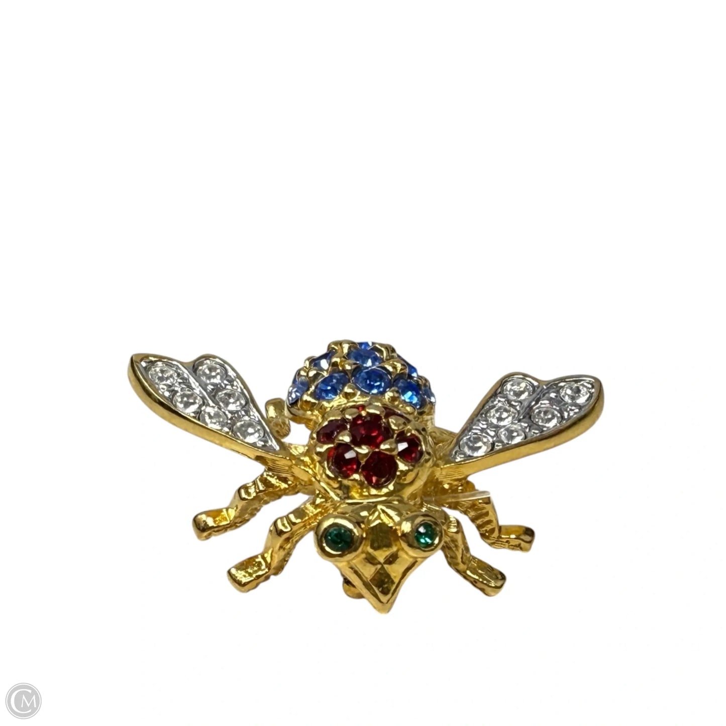 Gold Tone & Multicolor Crystal Bee Pin By Joan Rivers