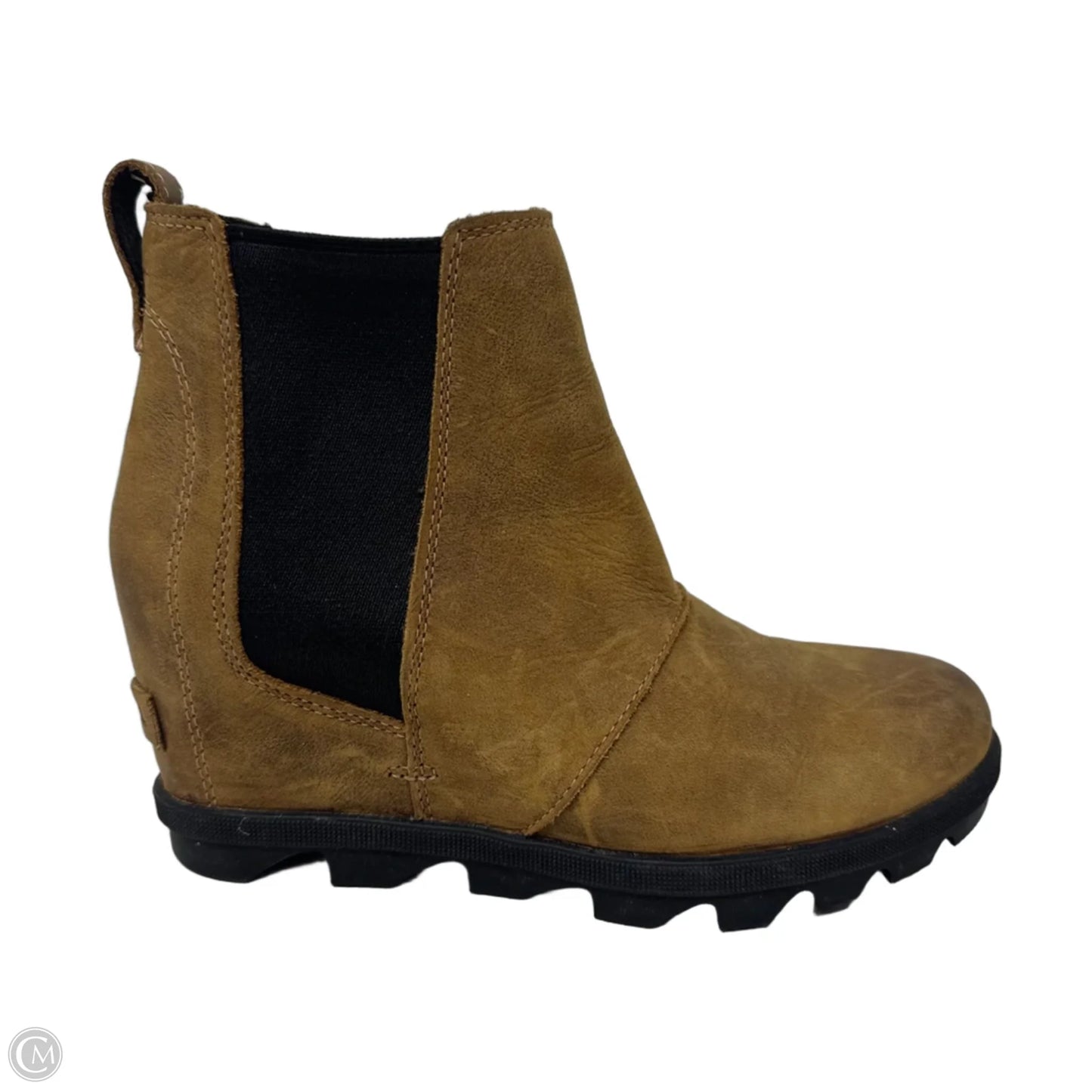Joan of Arctic Wedge Boots Ankle Heels By Sorel In Tan, Size: 7.5