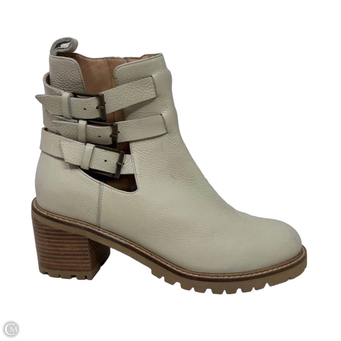 Whirl Buckle Boots Ankle Heels By Seychelles In Cream, Size: 8.5 (40)