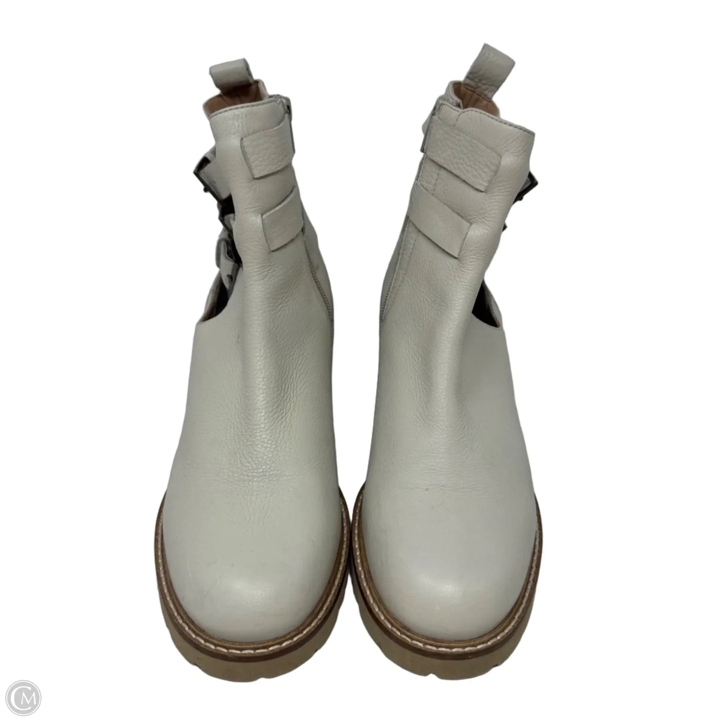 Whirl Buckle Boots Ankle Heels By Seychelles In Cream, Size: 8.5 (40)