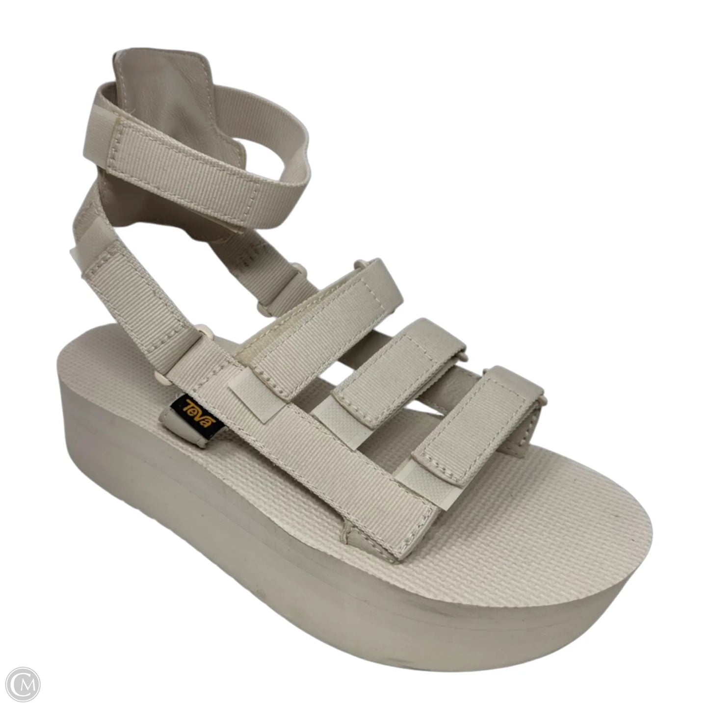 Mevia Sandals Heels Platform By Teva In Cream, Size: 8