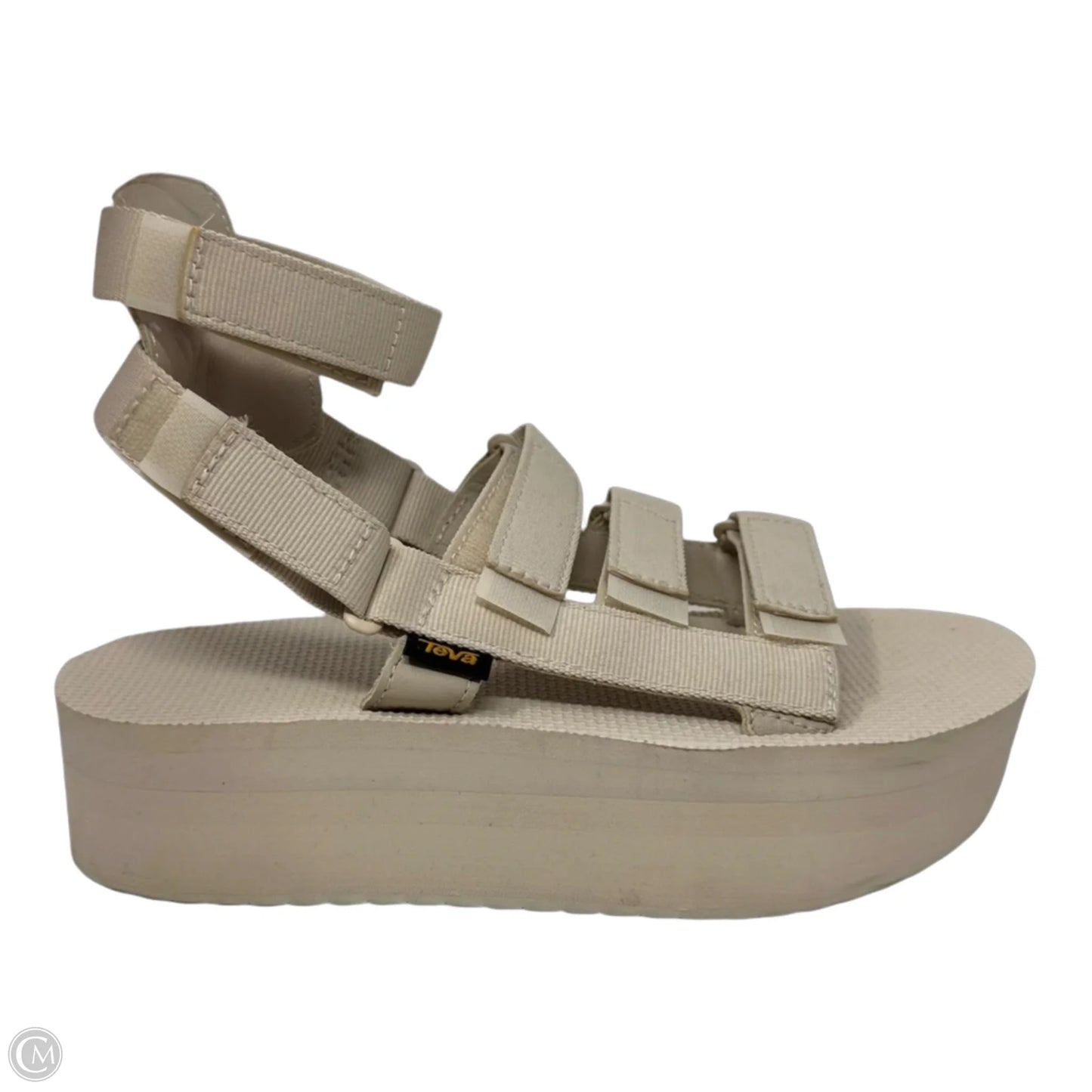 Mevia Sandals Heels Platform By Teva In Cream, Size: 8