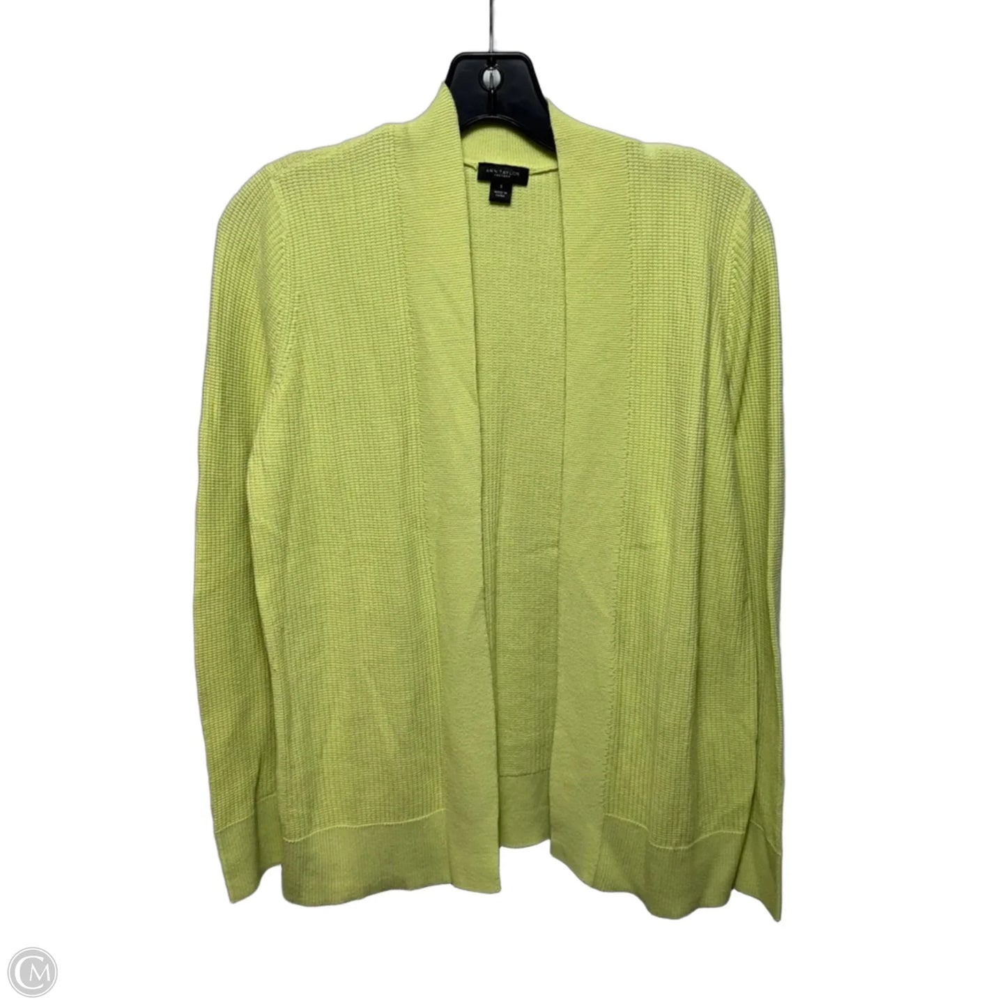 Cotton Sweater Cardigan By Ann Taylor In Green, Size: S
