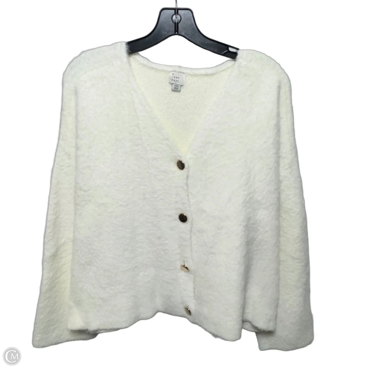 Sweater Cardigan By A New Day In Cream, Size: Xxl