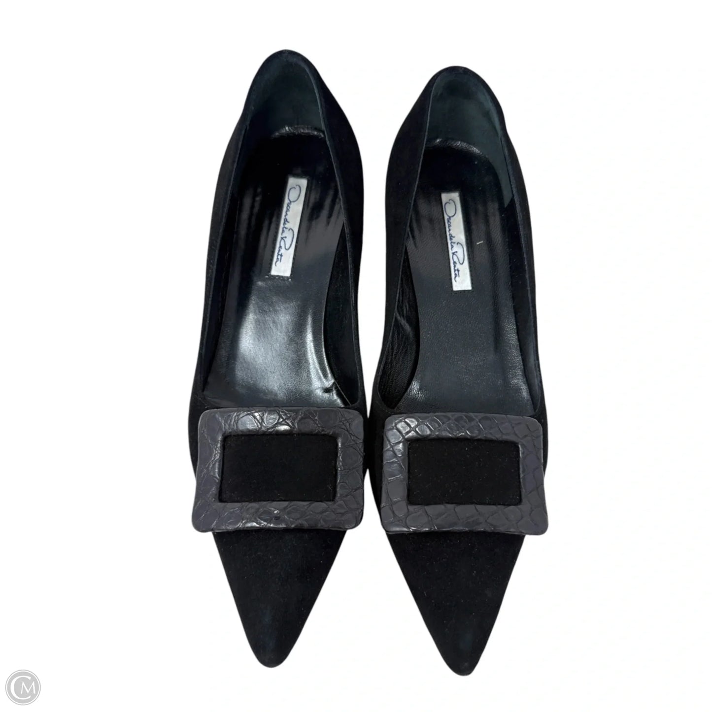 Shoes Luxury Designer By Oscar De La Renta In Black, Size: 6.5