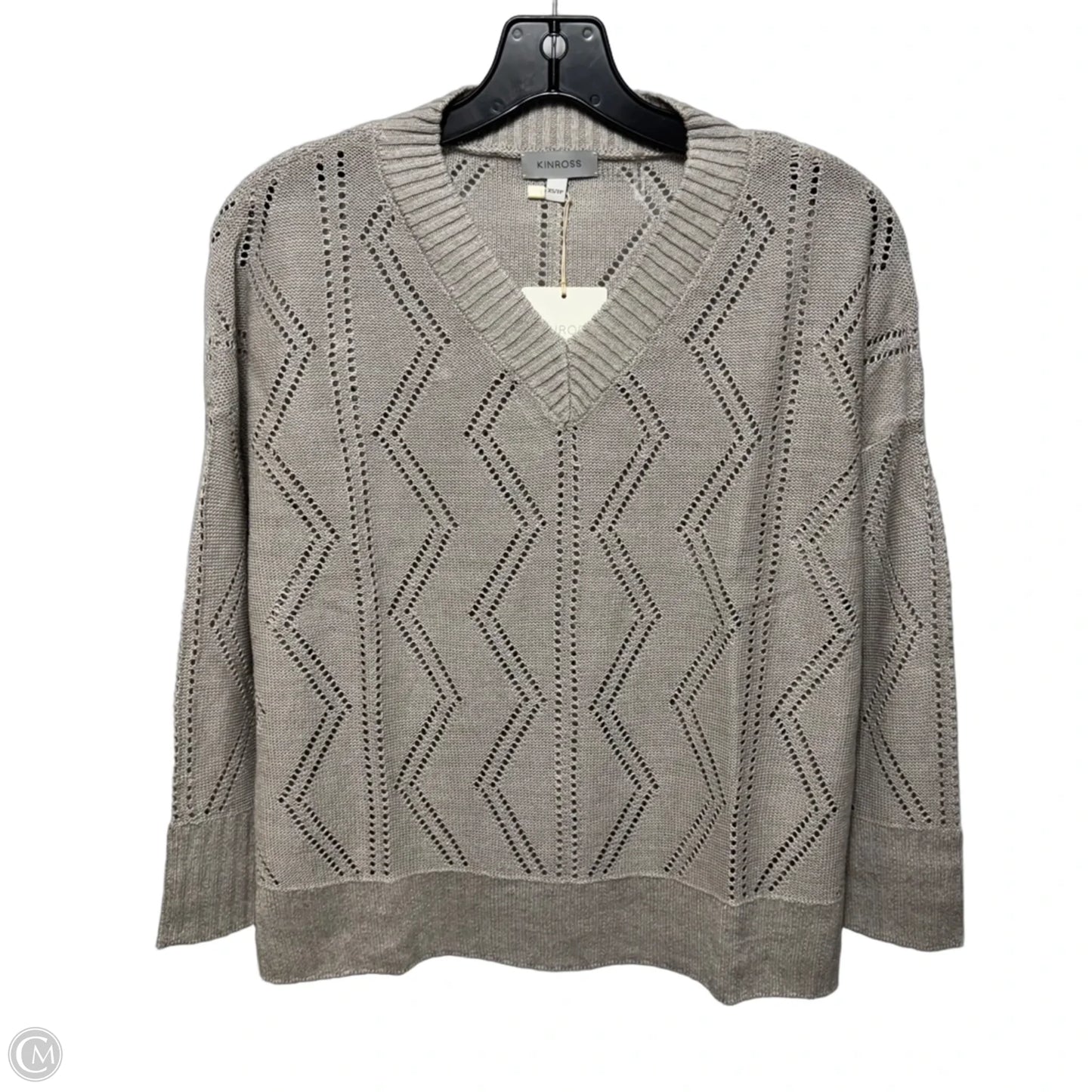 Linen Sweater By Kinross In Flax, Size: XS