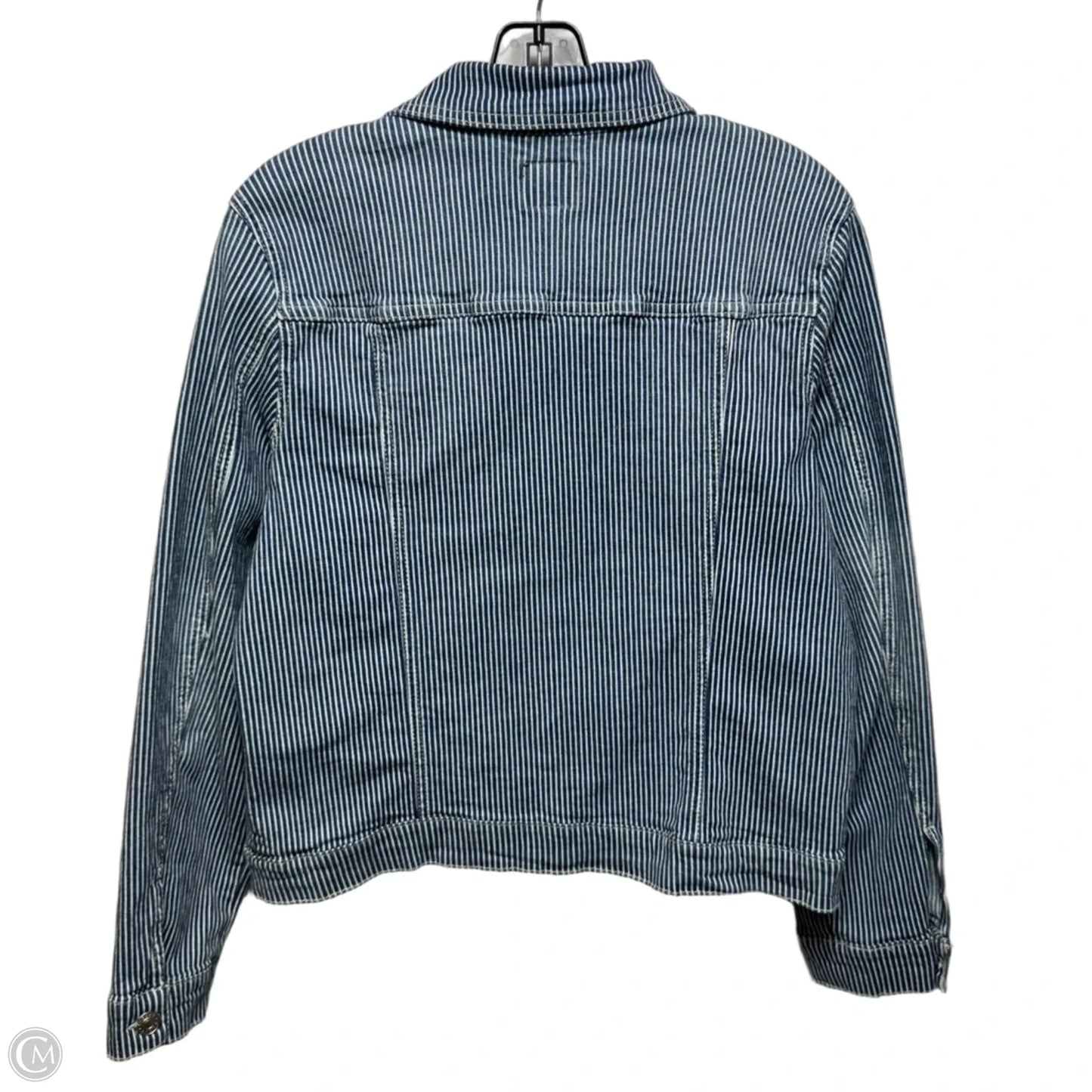 Jacket Denim By Curve Appeal In Striped Pattern, Size: L
