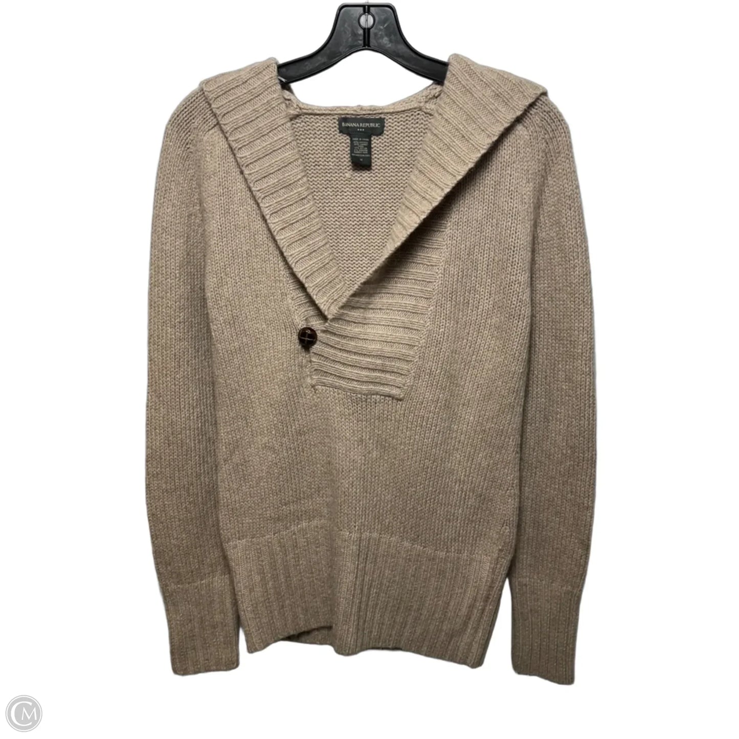 Wool Blend Sweater By Banana Republic In Tan, Size: M