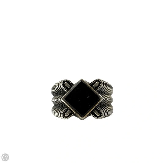 Handmade Turkish Sterling Silver Onyx Ring By Babylon Silver, Size: 12